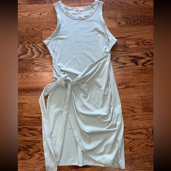 Mint Green Faux Wrap Tank Dress👗 - Picture 2 of 2